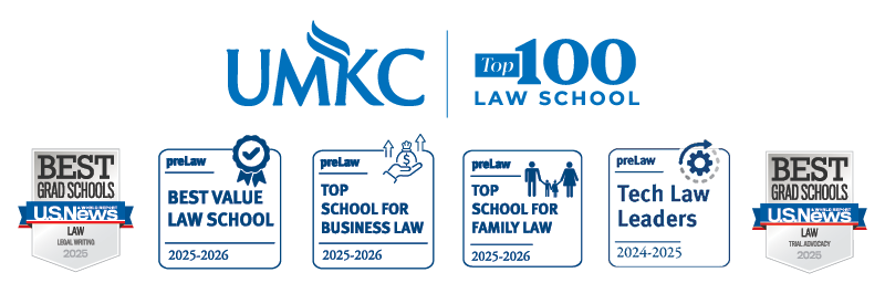Accolade Badges ranking UMKC Law School in top 100 law schools